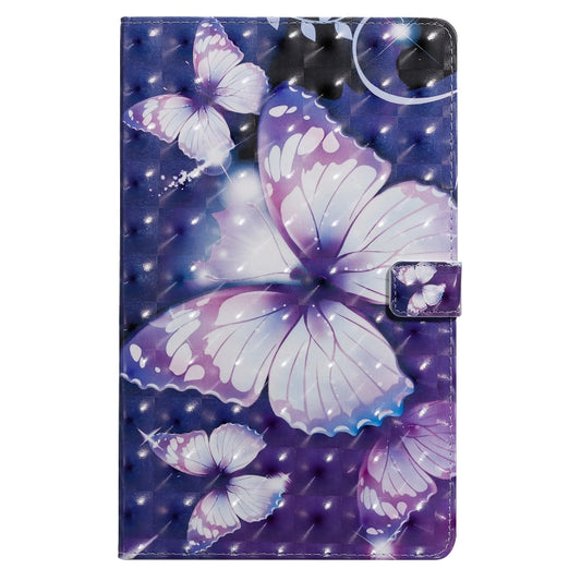 For Galaxy Tab A 10.1 (2019) 3D Colored Drawing Horizontal Flip Leather Case with Holder & Card Slots & Wallet (Purple Butterfly) by buy2fix