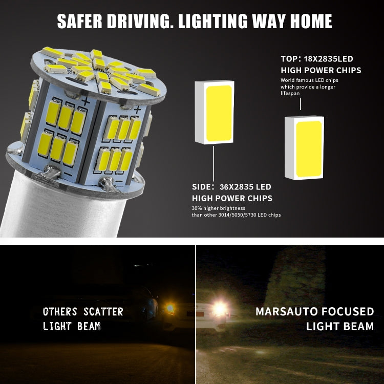 1 Pair E0052 9-14V 1156-54SMD-2835 6000K 1080LM White Light Car Decoding Turn Signal Reversing Light - Arrow Turn Lights by buy2fix | Online Shopping UK | buy2fix