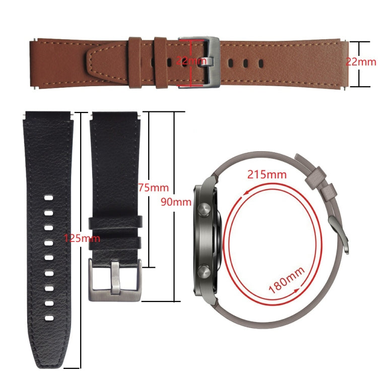 For Huawei Watch GT2 Pro Leather Watch Band(Grey) - Watch Bands by buy2fix | Online Shopping UK | buy2fix