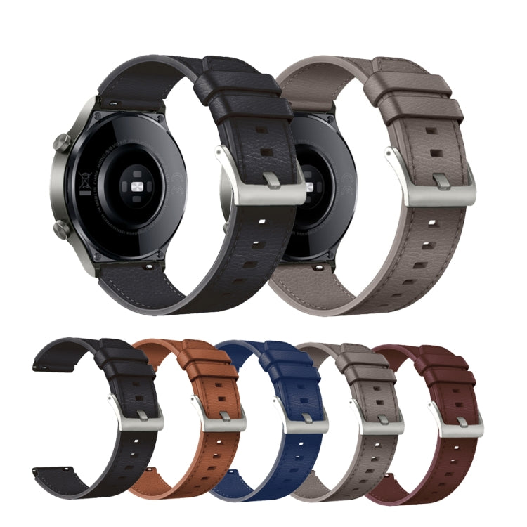 For Huawei Watch GT2 Pro Leather Watch Band(Grey) - Watch Bands by buy2fix | Online Shopping UK | buy2fix