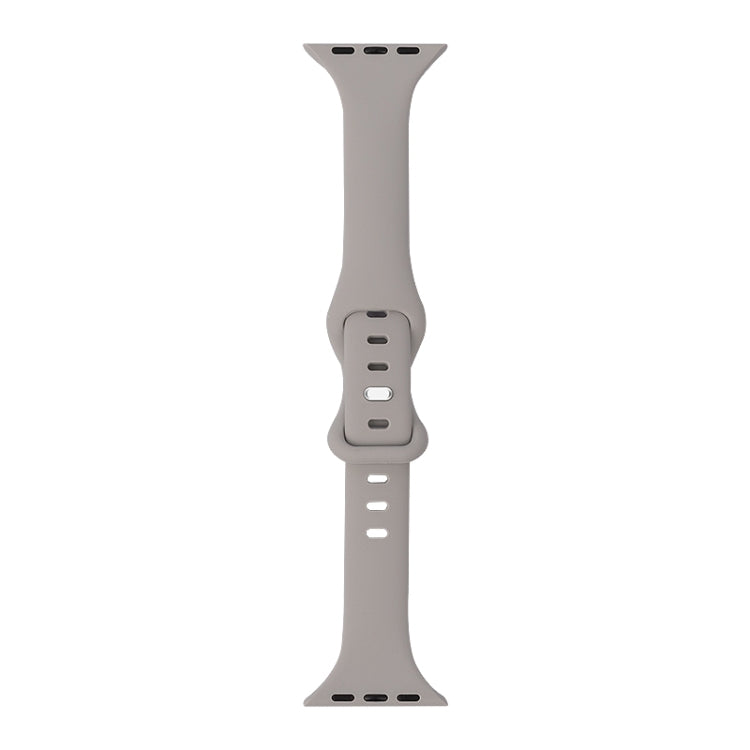 Slimming 8-buckle Silicone Watch Band For Apple Watch Ultra 49mm&Watch Ultra 2 49mm / Series 9&8&7 45mm / SE 3&SE 2&6&SE&5&4 44mm / 3&2&1 42mm(Light Grey) - Watch Bands by buy2fix | Online Shopping UK | buy2fix