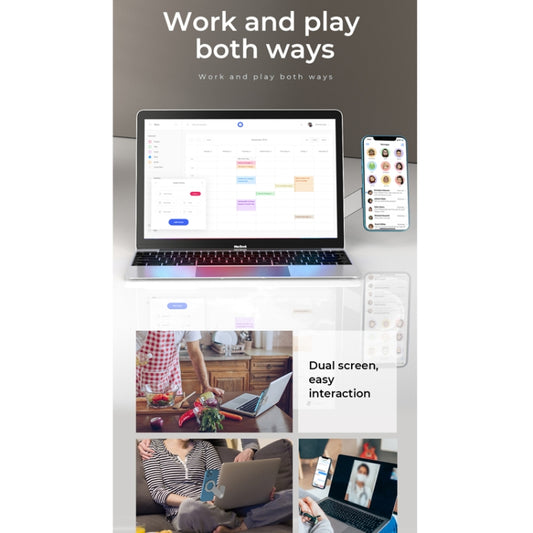 R-JUST SJ05-12 Multi-function Laptop Notebook Round Magnetic Expanded Metal Bracket Holder for iPhone 13 Series(Silver) by R-JUST