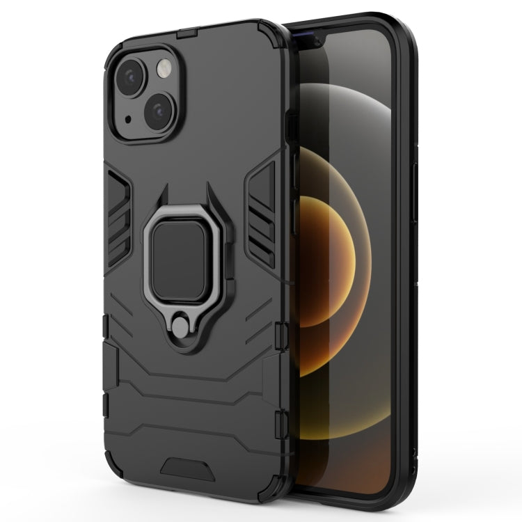 For iPhone 13 Shockproof PC + TPU Protective Case with Magnetic Ring Holder(Black) - iPhone 13 Cases by buy2fix | Online Shopping UK | buy2fix