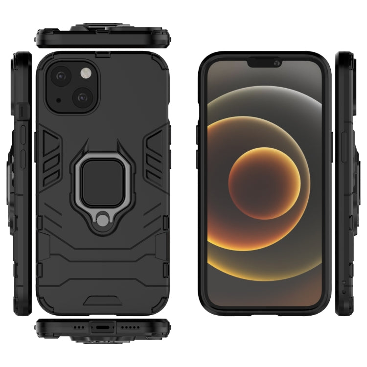 For iPhone 13 Shockproof PC + TPU Protective Case with Magnetic Ring Holder(Black) - iPhone 13 Cases by buy2fix | Online Shopping UK | buy2fix