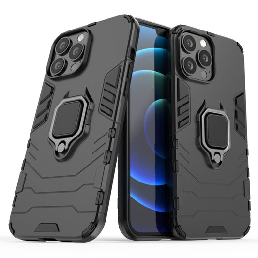 For iPhone 13 Pro Max Shockproof PC + TPU Protective Case with Magnetic Ring Holder (Black) by buy2fix
