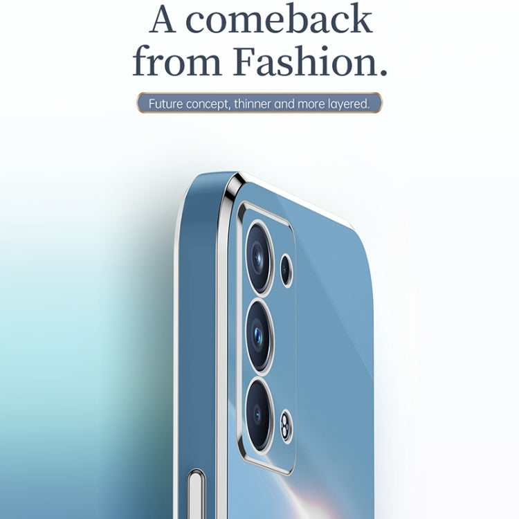 For OPPO Reno6 Pro+ 5G XINLI Straight Edge 6D Electroplate TPU Phone Case(Celestial Blue) by XINLI