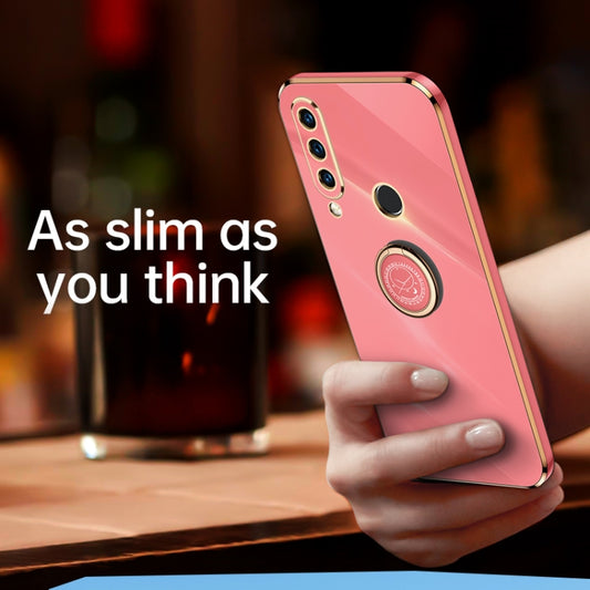 For Huawei P30 Lite XINLI Straight Edge 6D Electroplate TPU Phone Case with Ring Holder(Celestial Blue) by XINLI