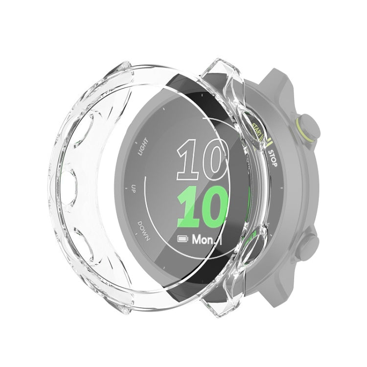 For Garmin Forerunner 158 / 55 Half Coverage Hollowed TPU Protective Case(Transparent White) - Watch Cases by buy2fix | Online Shopping UK | buy2fix