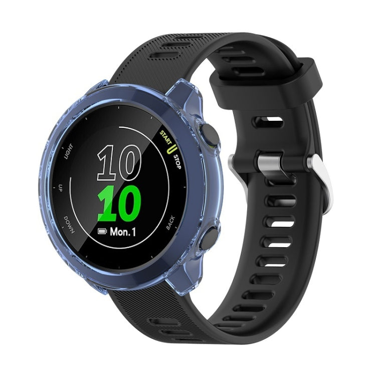 For Garmin Forerunner 158 / 55 Half Coverage Hollowed TPU Protective Case(Transparent Blue) - Watch Cases by buy2fix | Online Shopping UK | buy2fix