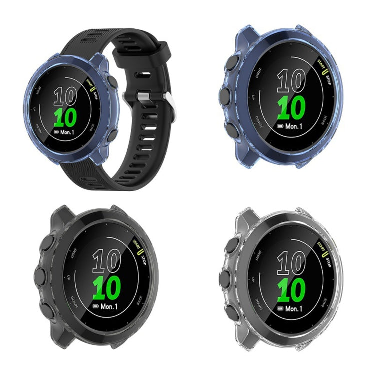 For Garmin Forerunner 158 / 55 Half Coverage Hollowed TPU Protective Case(Transparent Blue) - Watch Cases by buy2fix | Online Shopping UK | buy2fix