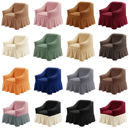 Four Seasons Universal Elastic Full Coverage Skirt Style Sofa Cover, Size: Single S 90-140cm(One-color Dark Coffee) by buy2fix