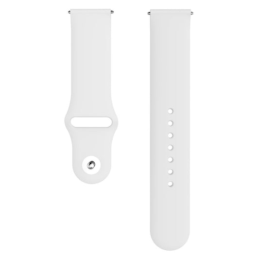 For Samsung Galaxy Watch Active2 Bluetooth Version 40mm Smart Watch Solid Color Silicone Watch Band, Size:S (White) by buy2fix