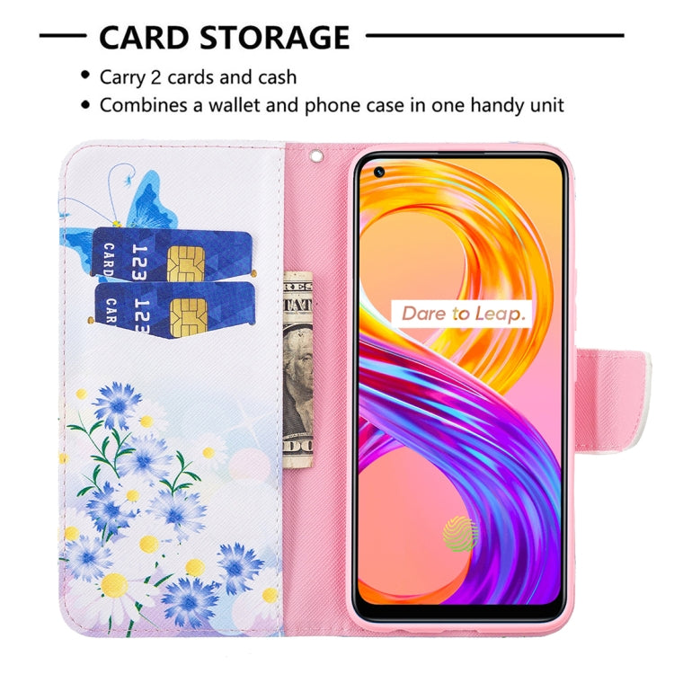 For OPPO Realme 8 / Realme 8 Pro Colored Drawing Pattern Horizontal Flip Leather Case with Holder & Card Slots & Wallet(Butterfly Love) - Realme Cases by buy2fix | Online Shopping UK | buy2fix