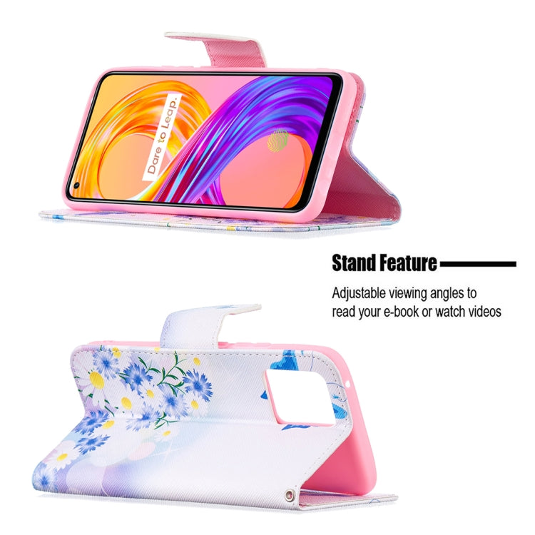 For OPPO Realme 8 / Realme 8 Pro Colored Drawing Pattern Horizontal Flip Leather Case with Holder & Card Slots & Wallet(Butterfly Love) - Realme Cases by buy2fix | Online Shopping UK | buy2fix