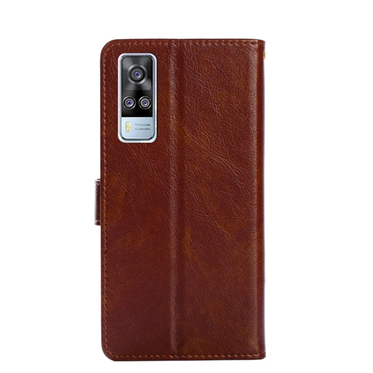 For vivo Y51 2020 4G Zipper Bag PU + TPU Horizontal Flip Leather Case with Holder & Card Slot & Wallet & Lanyard(Brown) - vivo Cases by buy2fix | Online Shopping UK | buy2fix