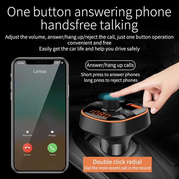 BC52 QC3.0 Fast Charging Car Colorful Atmosphere Light Bluetooth MP3 Player FM Transmitter - Bluetooth Car Kits by buy2fix | Online Shopping UK | buy2fix