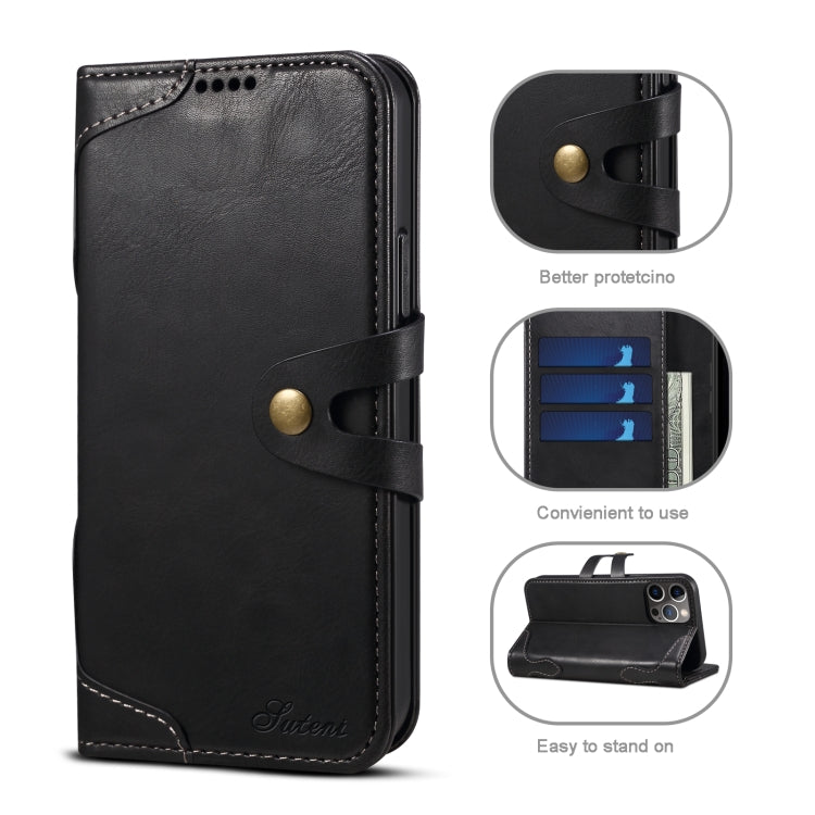 For iPhone 13 Pro Calf Texture Buckle Horizontal Flip Leather Case with Holder & Card Slots & Wallet (Black) - iPhone 13 Pro Cases by buy2fix | Online Shopping UK | buy2fix