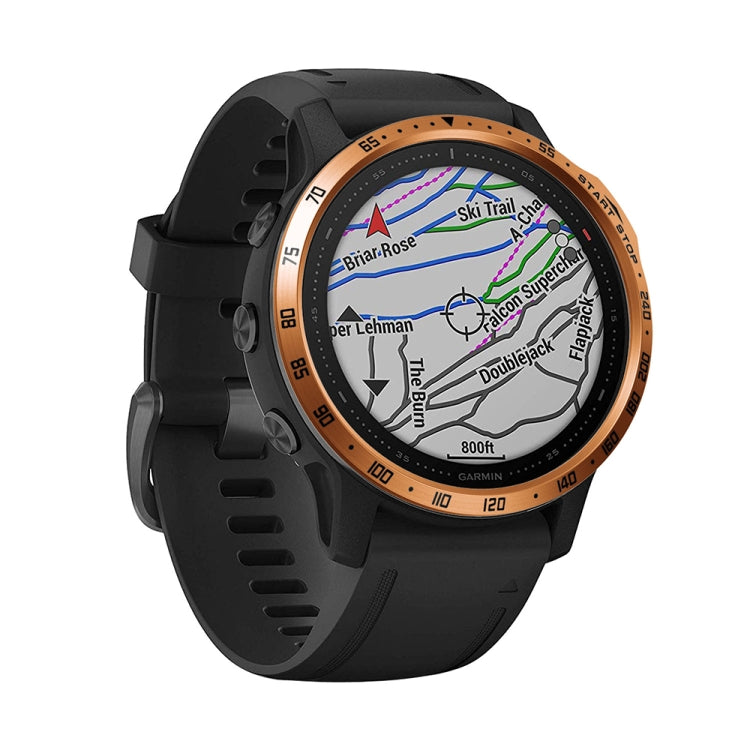 For Garmin Fenix 6s/ 6s Pro/6s Sapphire Smart Watch Steel Bezel Ring, A Version(Rose Gold Ring Black Letter) - Watch Cases by buy2fix | Online Shopping UK | buy2fix