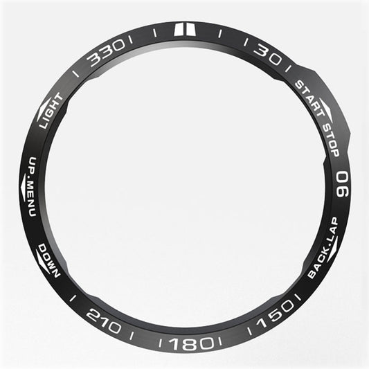For Garmin Fenix 6X/6X Pro/6X Sapphire Smart Watch Steel Bezel Ring, A Version(Black Ring White Letter) by buy2fix