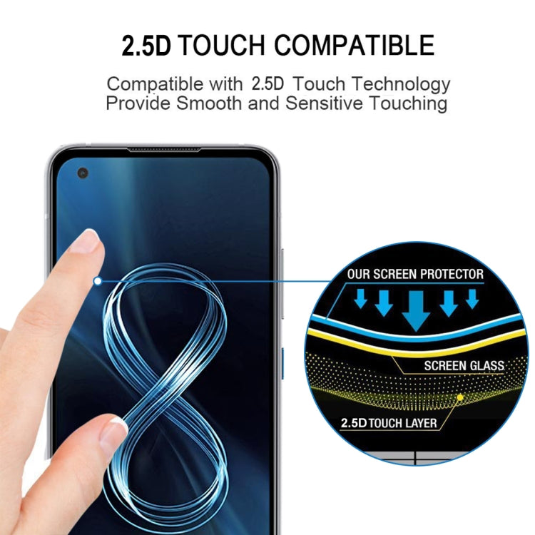 For Asus Zenfone 8 Full Glue Full Cover Screen Protector Tempered Glass Film - ASUS Tempered Glass by buy2fix | Online Shopping UK | buy2fix