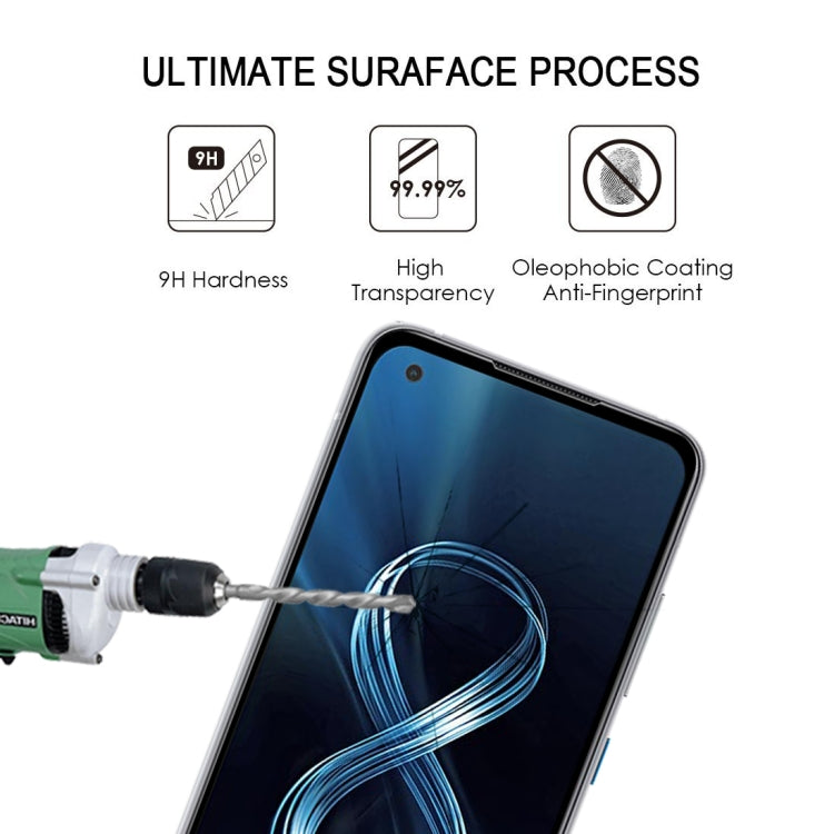 For Asus Zenfone 8 Full Glue Full Cover Screen Protector Tempered Glass Film - ASUS Tempered Glass by buy2fix | Online Shopping UK | buy2fix
