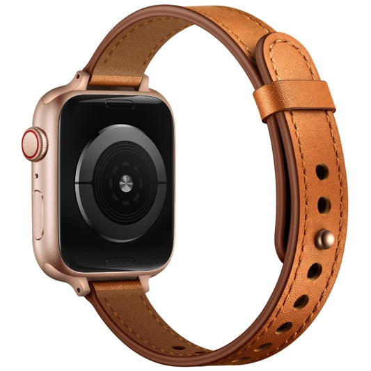 14mm Couple Style Leather Watch Band For Apple Watch Ultra 49mm&Watch Ultra 2 49mm / Series 9&8&7 45mm / SE 3&SE 2&6&SE&5&4 44mm / 3&2&1 42mm(Semi-oiled Rose Gold Buckle) by buy2fix