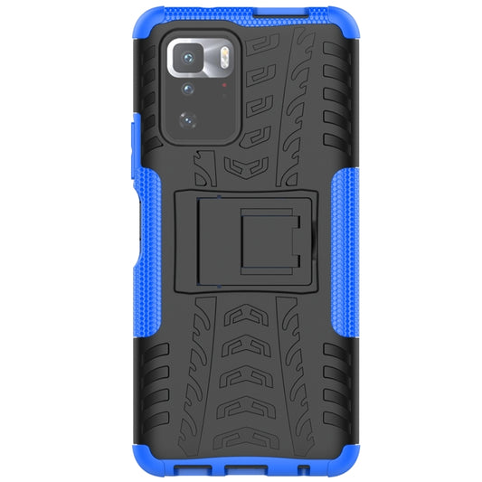 For Xiaomi Poco X3 GT Tire Texture Shockproof TPU+PC Protective Case with Holder(Blue) by buy2fix