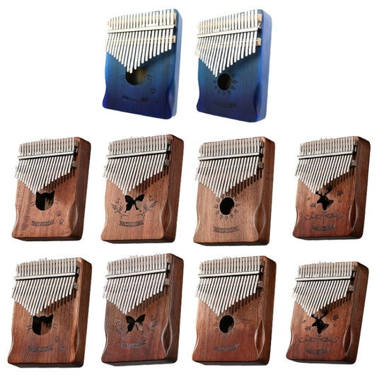 21 Tone Acacia Wood Thumb Piano Kalimba Musical Instruments(Aurora Blue-Sun) by buy2fix