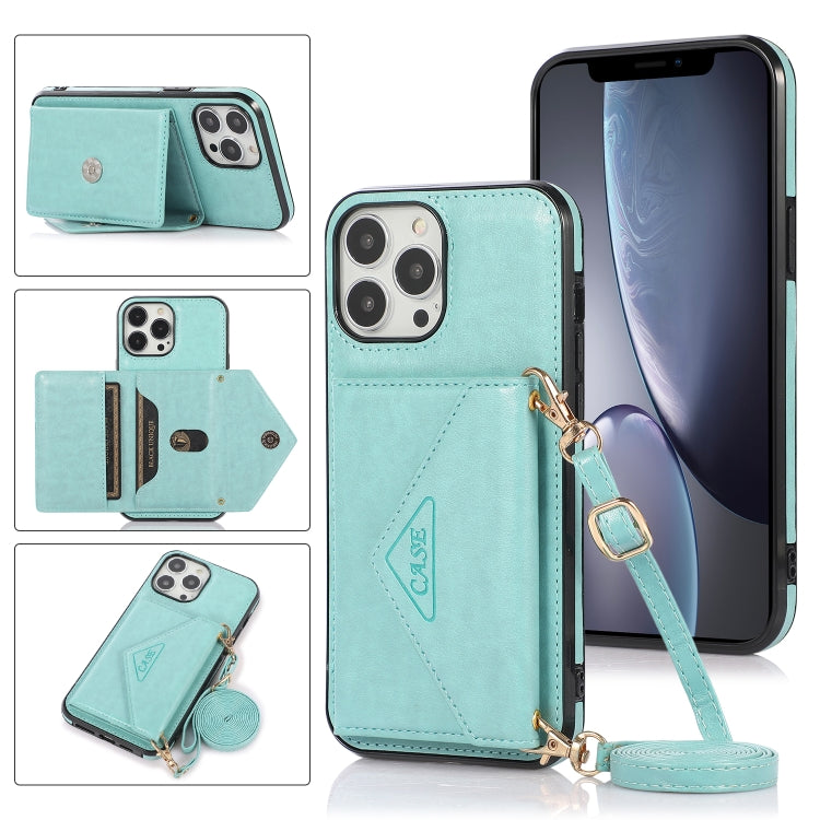 For iPhone 13 Pro Multi-functional Cross-body Card Bag TPU+PU Back Cover Case with Holder & Card Slot & Wallet (Green) - iPhone 13 Pro Cases by buy2fix | Online Shopping UK | buy2fix