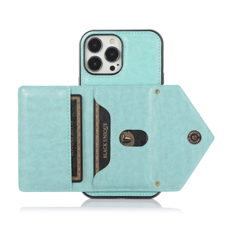 For iPhone 13 Pro Multi-functional Cross-body Card Bag TPU+PU Back Cover Case with Holder & Card Slot & Wallet (Green) - iPhone 13 Pro Cases by buy2fix | Online Shopping UK | buy2fix