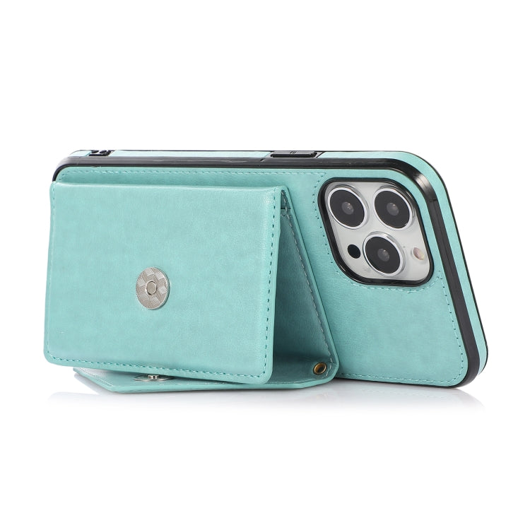 For iPhone 13 Pro Multi-functional Cross-body Card Bag TPU+PU Back Cover Case with Holder & Card Slot & Wallet (Green) - iPhone 13 Pro Cases by buy2fix | Online Shopping UK | buy2fix
