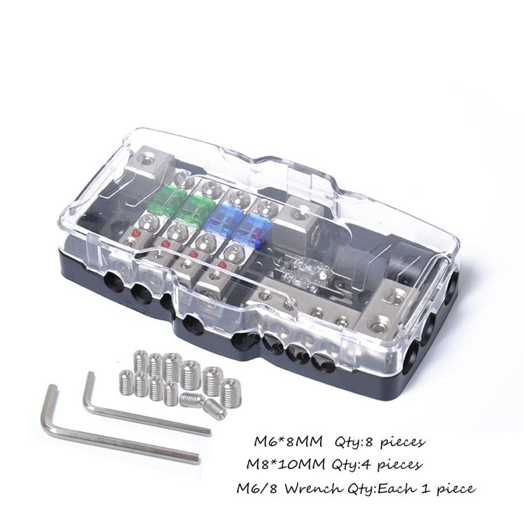 A0529 Multi-functional LED Car Audio Stereo Mini ANL Fuse Box with Wrench - Fuse by buy2fix | Online Shopping UK | buy2fix