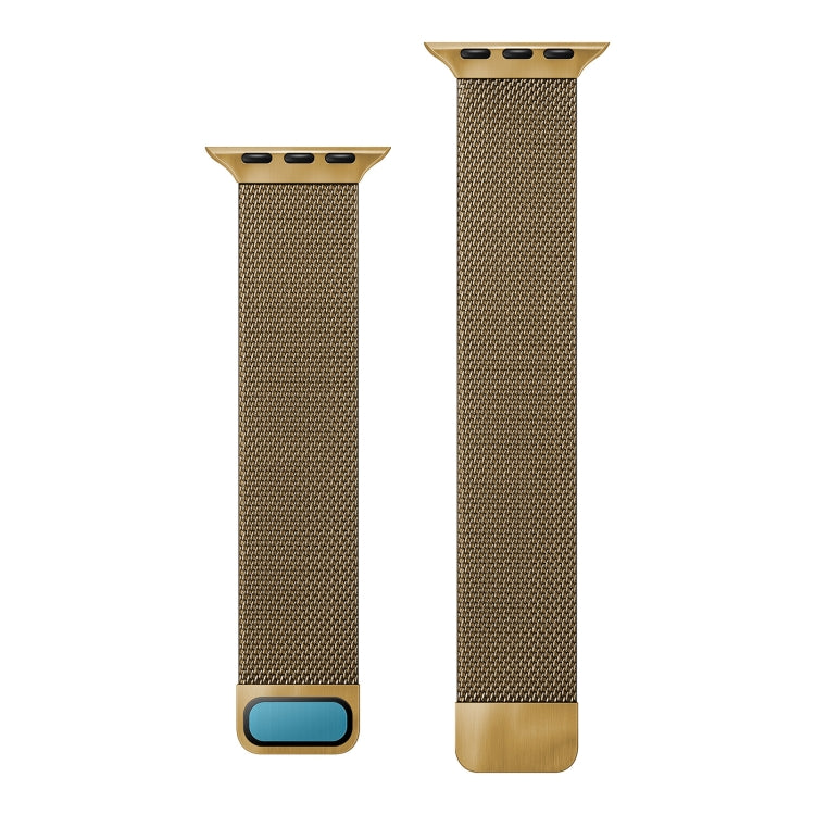 Double Section Milanese Magnetic Elasticity Strap Watch Band For Apple Watch Series 9&8&7 41mm / SE 3&SE 2&6&SE&5&4 40mm / 3&2&1 38mm(Gold) - Watch Bands by buy2fix | Online Shopping UK | buy2fix