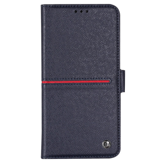 For iPhone XS / X GEBEI Top-grain Leather Horizontal Flip Protective Case with Holder & Card Slots & Wallet & Photo Frame(Blue) by GEBEI