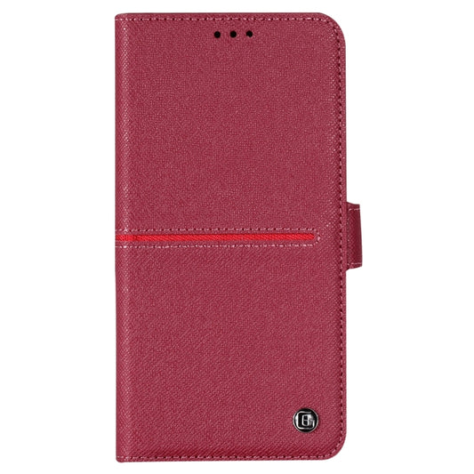 For iPhone XS / X GEBEI Top-grain Leather Horizontal Flip Protective Case with Holder & Card Slots & Wallet & Photo Frame(Red Wine) by GEBEI