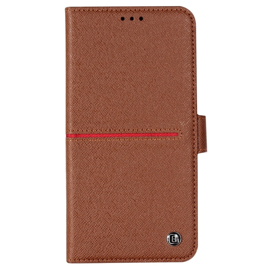 For iPhone XS / X GEBEI Top-grain Leather Horizontal Flip Protective Case with Holder & Card Slots & Wallet & Photo Frame(Brown) by GEBEI