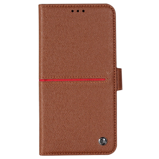 For iPhone XS Max GEBEI Top-grain Leather Horizontal Flip Protective Case with Holder & Card Slots & Wallet & Photo Frame(Brown) by GEBEI