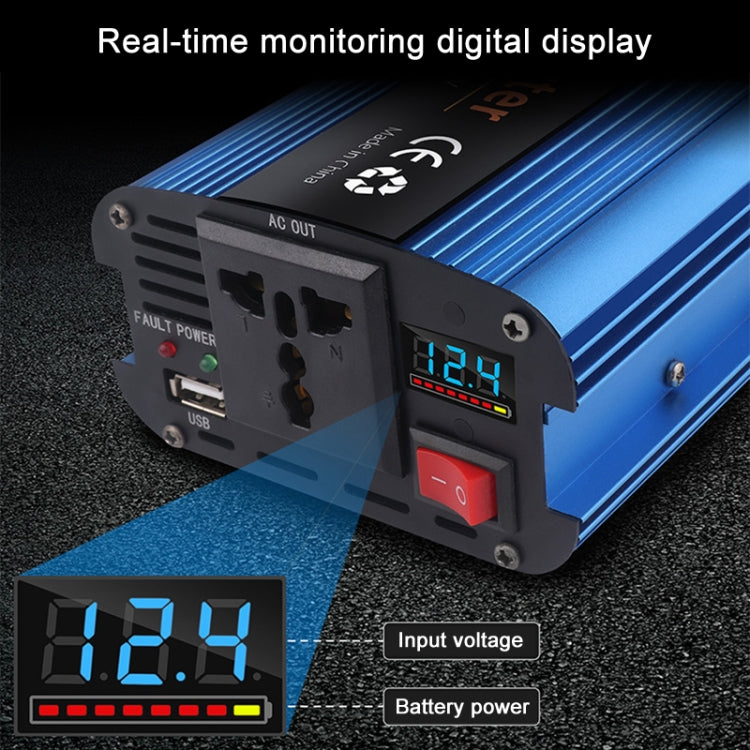 Carmaer 1200W Car Smart Multi-function Digital Display Inverter Household Power Converter, Specification:12V to 220V - Modified Square Wave by buy2fix | Online Shopping UK | buy2fix