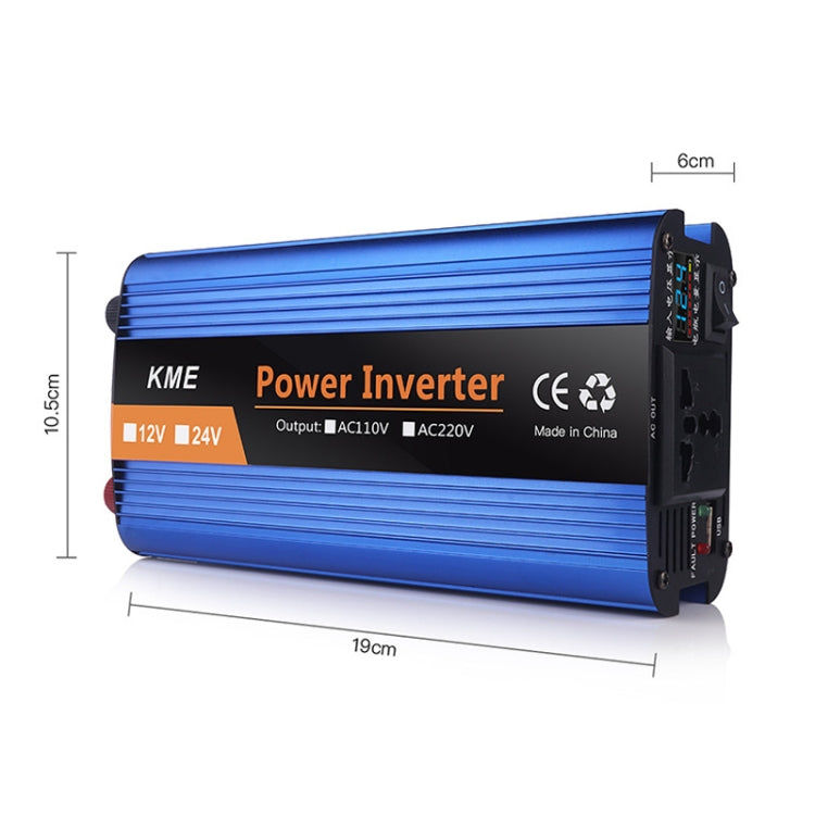 Carmaer 1200W Car Smart Multi-function Digital Display Inverter Household Power Converter, Specification:24V to 220V - Modified Square Wave by buy2fix | Online Shopping UK | buy2fix