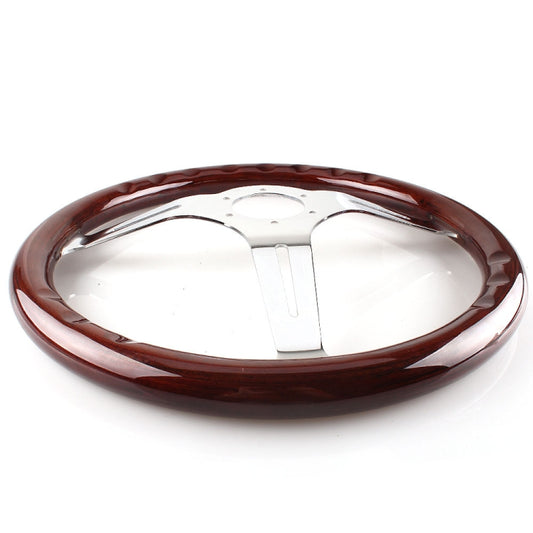 FXP8131+FXP8120A Car Modification 380mm Racing Sports Universal Perforated Steering Wheel by buy2fix