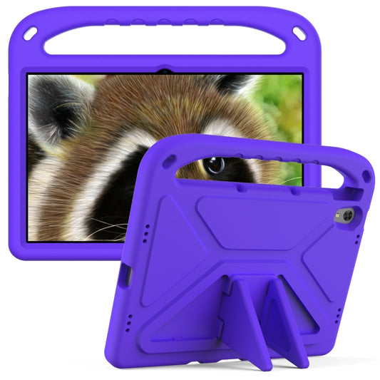 For Lenovo Tab P11 TB-J606F / Tab P11 Plus TB-J607F Portable Handle EVA Shockproof Anti Falling Protective Case with Triangle Holder(Purple) by buy2fix