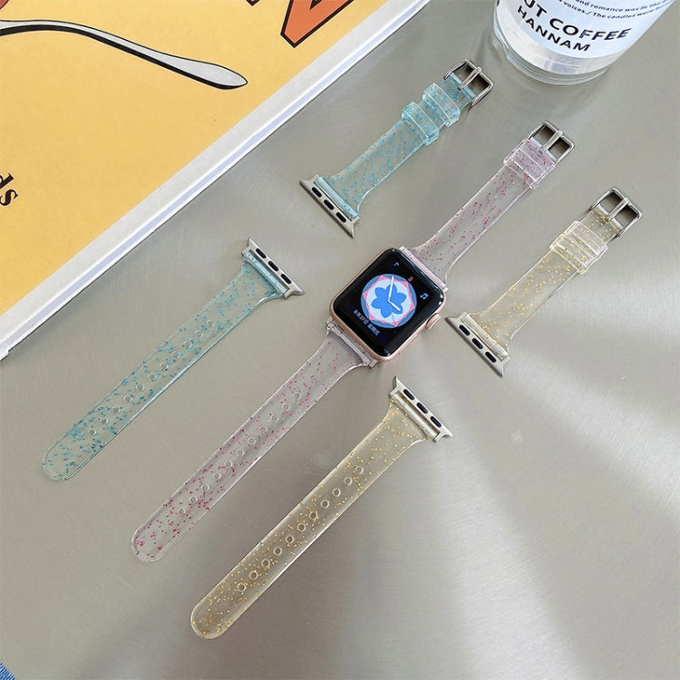 Small Waist Dual Section Milan Watch Band For Apple Watch Series 9&8&7 41mm / SE 3&SE 2&6&SE&5&4 40mm / 3&2&1 38mm(Transparent) - Watch Bands by buy2fix | Online Shopping UK | buy2fix
