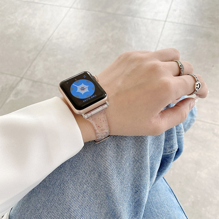 Small Waist Dual Section Milan Watch Band For Apple Watch Series 9&8&7 41mm / SE 3&SE 2&6&SE&5&4 40mm / 3&2&1 38mm(Transparent) - Watch Bands by buy2fix | Online Shopping UK | buy2fix