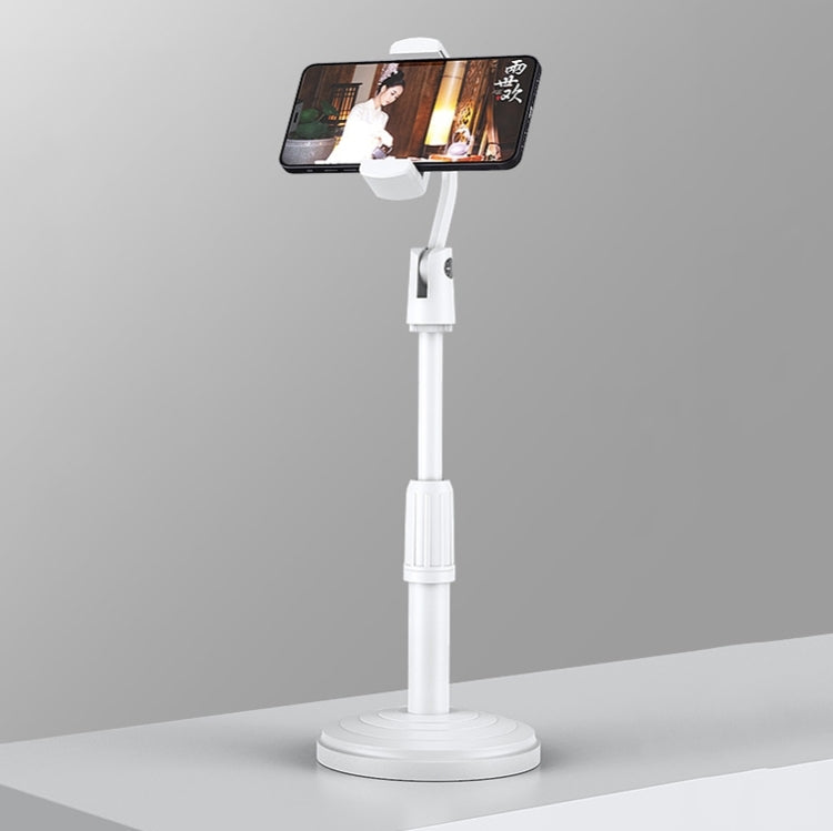 Desktop Stand Mobile Phone Tablet Live Broadcast Stand Telescopic Disc Stand(White) - Stand by buy2fix | Online Shopping UK | buy2fix