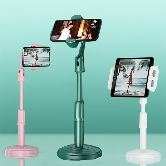 Desktop Stand Mobile Phone Tablet Live Broadcast Stand Telescopic Disc Stand(White) by buy2fix