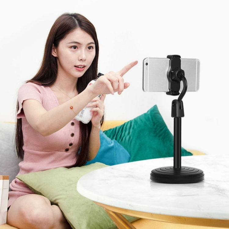 Desktop Stand Mobile Phone Tablet Live Broadcast Stand Telescopic Disc Stand(Black) by buy2fix