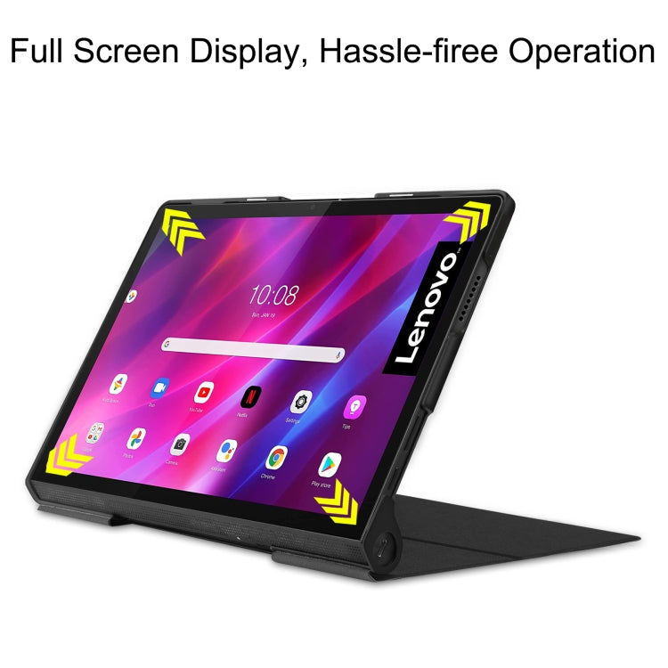 For Lenovo Yoga Tab 11 / YT-J706X Custer Texture Horizontal Flip PU Leather Case with Holder & Sleep / Wake-up Function(Black) - Lenovo by buy2fix | Online Shopping UK | buy2fix