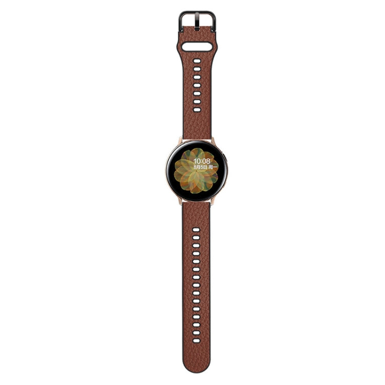 20mm Two-layer Cowhide Leather Watch Band(Black) - Watch Bands by buy2fix | Online Shopping UK | buy2fix