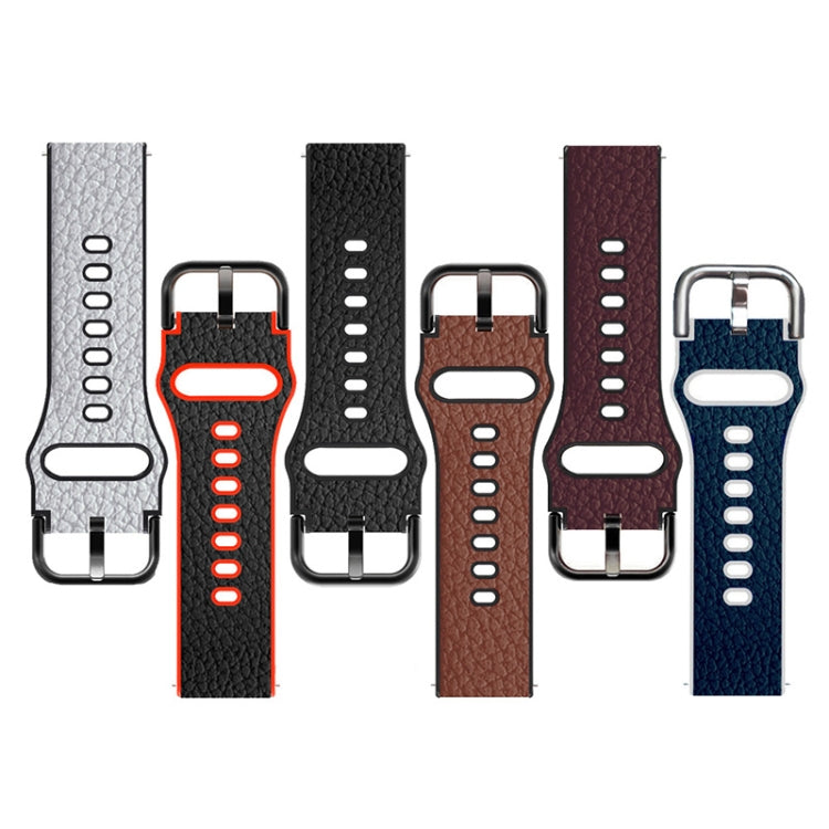 20mm Two-layer Cowhide Leather Watch Band(Black) - Watch Bands by buy2fix | Online Shopping UK | buy2fix