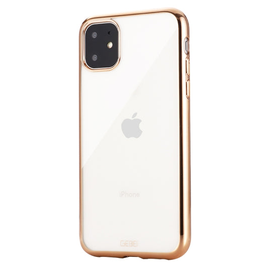 For iPhone 11 GEBEI Plating TPU Shockproof Protective Case(Gold) by GEBEI